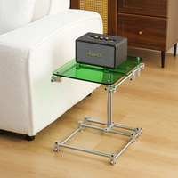 Table basse en acrylique colorée de haute qualité, style minimaliste, avec axe optique, pour la maison et l'hôtellerie