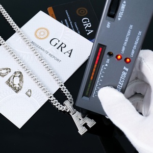 Collier pendentif en argent sterling 925 exquis avec moissanite pour homme, plaqué or blanc avec un design glacé, style hip-hop tendance - Product Image 3