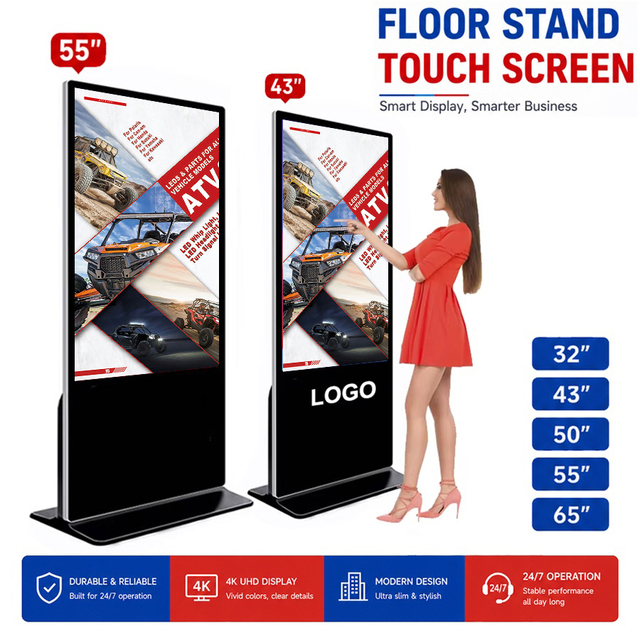 Floor Standing 65 55 50 43-Inch Interactive LCD Advertising Display Touch Screen Kiosk Android Indoor Digital Signage