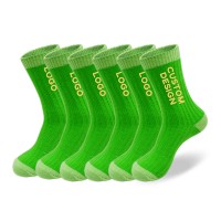 Chaussettes côtelées personnalisées avec logo, unisexes, en coton épais, tricotées, thermiques, pour l'hiver, la randonnée, le ski, personnalisables, décontractées, pour le sport