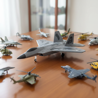 Avion télécommandé planeur RC F22 Fighter Model 2.4G 3 canaux, portée 200m, prêt à l'emploi avec chargeur et batteries pour enfants