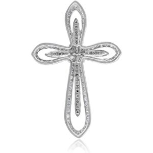 Ornaatis Jewelspaark Pendentif croix en diamant 1,00 ct, coupe ronde, argent sterling 925, pour femmes, cérémonies religieuses - Product Image 3