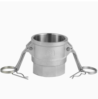 Raccord rapide Camlock en acier inoxydable de type D à filetage femelle avec levier de verrouillage, classe 150, DN15-DN65