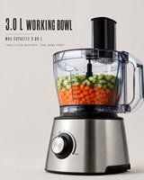 Robot culinaire commercial électrique CY-317S en acier inoxydable 800W 3.0L avec fonctions de hachage, de broyage et de pétrissage de la pâte