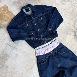 Conjunto de 2 Piezas de Chaqueta y Pantalones Vaqueros, Ropa de Alta Calidad, Diseño Personalizado, Jeans Extra Grandes y Resistentes para Hombre - Product Image 2