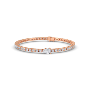 Bracelet en or rose et or avec diamant de laboratoire exquis, unisexe, avec un design élégant et une brillance éblouissante de coupe radiante - Product Image 1