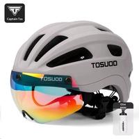 Casque de vélo TOSUOD EPS avec lunettes photochromiques intégrées, design respirant, absorption des chocs pour VTT et vélo de route