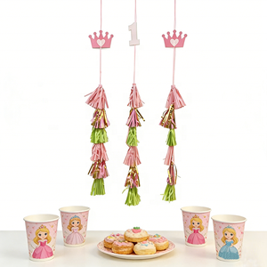 Décorations suspendues EASTTERN avec pompons pour fête du 1er <span class=keywords><strong>anniversaire</strong></span> d'une petite fille - Product Image 3