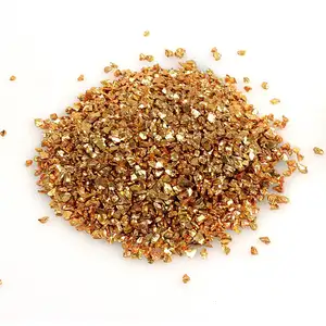 3-6mm decorative gold color crushed fire glass stones gems rocks for fire pit resin art epoxy painting decoration