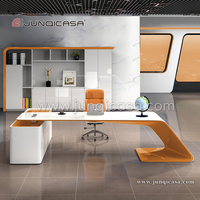 Modern Office Glass Desk, CEO Table, Luxury Computer Desk