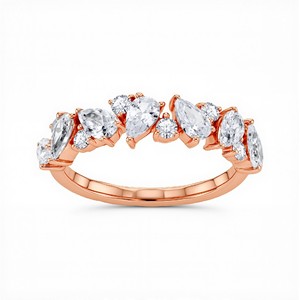 Anillo Elegante con Diamantes Cultivados en Laboratorio, Corte Redondo de 0.32 Quilates y Pera de 1.75 Quilates para Mujer, Diamantes VVS VS, Plata 925, Oro de 10KT, 14KT, 18KT - Product Image 1