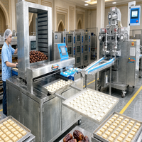 Machine à encruster les maamoul à double tête avec estampage automatique des maamoul et mise en plateau pour la production de gâteaux de lune