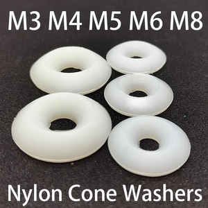 <span class=keywords><strong>Rondelle</strong></span> <span class=keywords><strong>conique</strong></span> en nylon pleine, standard DIN M3-M8, à embase fraisée, concave-convexe, isolante - Product Image 6