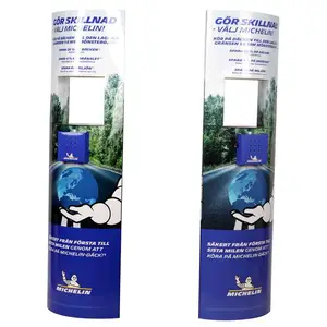 High Quality Recyclable Elliptical Floor Cardboard Collapsible Pop Totem Display Standee Free Custom Design Promotion
