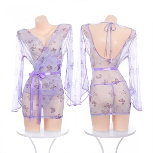 Sexy see-through butterfly nightgown, erotic lingerie set, perfect for a seductive and alluring night. - Product Image 3