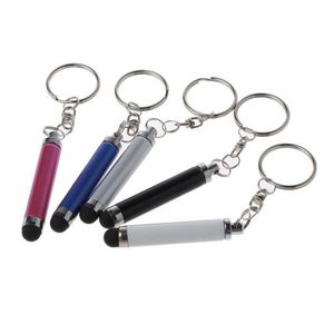 Promotional Metal Soft-touch <b>Leather</b> Stylus <b>Keychain</b> with Laser Logo and Durable Design - Product Image 1