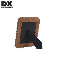 Bingkai Foto Kayu Ukiran Tangan DX Designs dengan Manik-Manik, Ukuran 4x6 5x7 8x10 Inci, Tepi Bergelombang, Bingkai Gambar Kayu untuk Dinding, Meja, Dekorasi Rumah