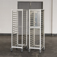 Étagère de cuisson réglable en aluminium, 400x600 feuilles, chariot de boulangerie fermé, plateau de rangement, 9/15/18 niveaux