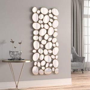 Factory Outlet Luxury <strong>Pebble</strong> Design Decorative <strong>Mirror</strong> with Aluminum Frame 5mm Thickness Hard Design Deformation - Product Image 2