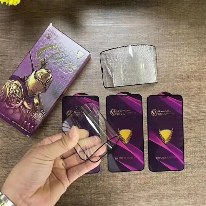 Pelindung layar kaca ponsel OG kualitas tinggi untuk iPhone 15 14 13 12 mini 11 Pro XS Max XR 8 7 6 Plus 5 Samsung S24 Ultra