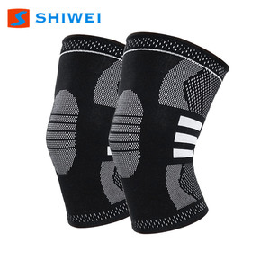 สนับเข่าแบบถักยืดหยุ่น ยี่ห้อ Shiwei สีดำเทา ระบายอากาศได้ดี กันลื่น ป้องกันการบาดเจ็บสำหรับเล่นกีฬา เหมาะสำหรับทุกเพศ - Product Image 2