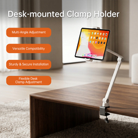 Support de table à double bras, support réglable multi-angles pour téléphone portable et tablette