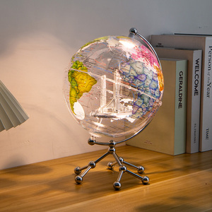 โต๊ะหมุนกลมขนาด25ซม. สินค้าใหม่ของขวัญแปลกใหม่สีทองใส<span class=keywords><strong>แผนที่</strong></span>โลกสำหรับตกแต่ง - Product Image 4