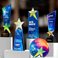 Trophées en cristal personnalisés Hyper Crafts, vente en gros d'usine, design élégant, plaques vierges en acrylique, blocs en bois, récompenses artisanales de qualité