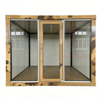 Bureau mobile préfabriqué pliable en forme carrée, prêt à l'emploi, en panneaux sandwich d'acier respirant, pour bâtiment de bureaux