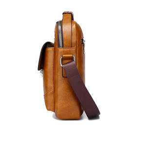 حقيبة كتف جلدية للرجال بسعر المصنع، حقائب رسول للأعمال، حقيبة سفر عالية الجودة من جلد البقر للرجال - Product Image 5