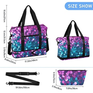 Custom Bling Design Waterproof Travel Duffel <b>Bag</b> Multi-functional Dry and Wet Separation Sport Yoga Travel Portable Gym <b>Bag</b> - Product Image 3