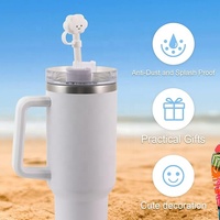 Penutup Sedotan Silikon 3D 10mm Custom, Penutup Sedotan, Aksesoris Pesta Tumbler yang Dapat Digunakan Kembali, Tutup Ujung Sedotan