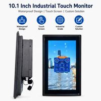 Écran tactile étanche de 10,1 pouces, moniteur industriel HMI IP66, 1000/2000 nits, panneau tactile capacitif, lisible en plein soleil