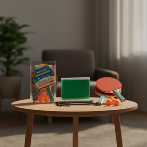 ชุดแชมป์ปิงปองพร้อมตาข่ายและไม้ตีสำหรับเกมเทเบิลเทนนิส 29x18 ซม. - Product Image 3