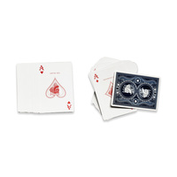 Cartes à jouer personnalisées noires avec cœur bleu et feuille d'or