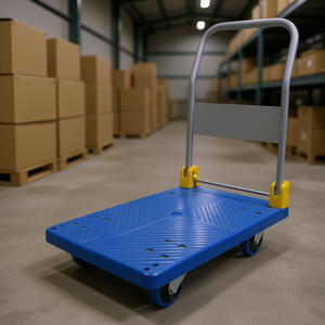 Carrello Pieghevole 895x642 mm con Piattaforma in Plastica e Telaio in Acciaio, Uso Industriale, Design a Quattro Ruote - Product Image 2