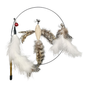 Juego de cabezales de repuesto para varita de plumas con cascabel, juguete de mano para gatos para juego interactivo - Product Image 3