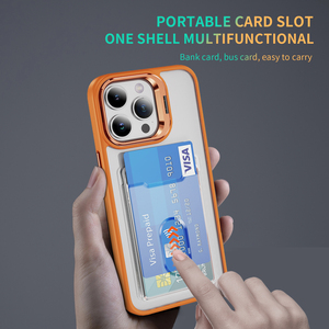 Custodia per telefono cellulare trasparente per <span class=keywords><strong>iPhone</strong></span> <span class=keywords><strong>14</strong></span> pro max Bulit-in supporto per <span class=keywords><strong>fotocamera</strong></span> <span class=keywords><strong>Cover</strong></span> del telefono con Slot per scheda per <span class=keywords><strong>iPhone</strong></span> 15 pro max - Product Image 5