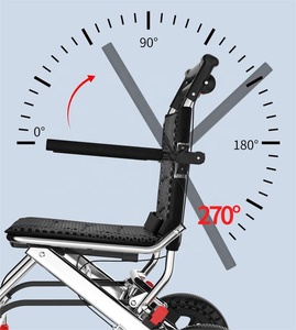 Silla <span class=keywords><strong>de</strong></span> <span class=keywords><strong>Ruedas</strong></span> Económica para Avión <span class=keywords><strong>con</strong></span> Frenos <span class=keywords><strong>de</strong></span> Mano para Adultos y Niños, Silla <span class=keywords><strong>de</strong></span> <span class=keywords><strong>Ruedas</strong></span> Plegable Ligera y Portátil - Product Image 5