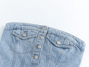 Top Corto de Mezclilla Sexy para Salir de Noche, Moda Femenina - Product Image 2