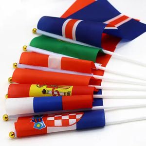 Ensemble de drapeaux portables en polyester, drapeaux rectangulaires avec mât en plastique pour le sport et les jeux, drapeaux portables pour fans, impression numérique - Product Image 2