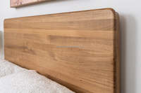 Lit Solara en chêne américain massif, design rustique moderne, double, queen, king, lit moelleux pour la maison et l'hôtel, style bois massif