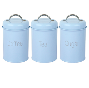 Set di 3 Barattoli da <span class=keywords><strong>Cucina</strong></span> per Caffè, Tè e Zucchero, Kit di Contenitori in Metallo Rustico con Coperchi Ermetici per Decorazione <span class=keywords><strong>Cucina</strong></span> - Product Image 6