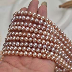 1141 Perles d'eau douce naturelles sans graines, presque rondes, blanches, à forte luminosité, couleur naturelle, en vrac pour la création de bijoux faits main - Product Image 1