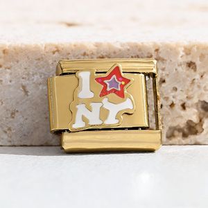 Italian Modular Charm Bracelet Stainless Steel DIY Jewelry Set Unisex Gift Cartoon Design Patchwork Square Pattern - Product Image 2