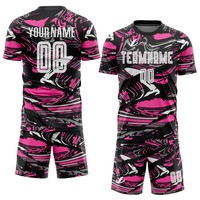 Maillots de football personnalisés cool à manches courtes, imprimés, en tissu professionnel, séchage rapide, ensemble uniforme d'équipe