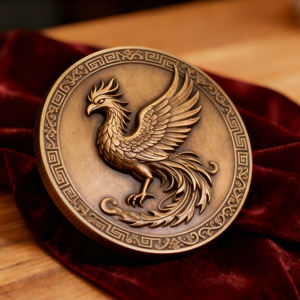 Monete Artigianali in Metallo 3D Retrò di Alta Qualità, Moneta da Collezione Portafortuna Personalizzata con Design Animale 3D, Moneta Commemorativa <span class=keywords><strong>Fenice</strong></span> - Product Image 6
