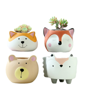 Vasi Moderni in Ceramica Smaltata Fatti a Mano, Ecologici e Leggeri per Piante Succulente, Design Creativo a Forma di Animali, Piccoli Vasi per Fiori - Product Image 4