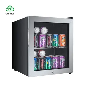Candor refrigerador de bebidas personalizado, compressor 46l, exibição de geladeira para casa, hotel, mini bar, geladeira