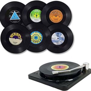 Ensemble de sous-verres rétro personnalisés en forme de CD, en plastique ABS résistant à la chaleur, antidérapants, réutilisables, en forme de disque vinyle, pour la décoration de table ou de mur, café - Product Image 3
